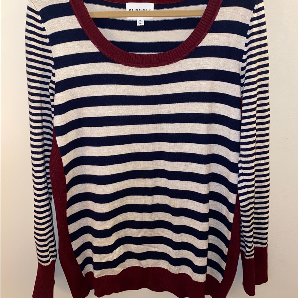 Olive + Oak Maryanne Striped Pullover Sweater
